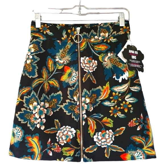 NWT Anna Sui Loves I.N.C. Petite Printed Mini Skirt, Created for Macy's size 2P - Picture 1 of 8